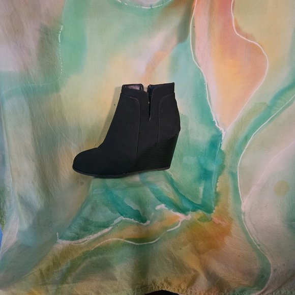Black Wedge Ankle Booties - Picture 3 of 3